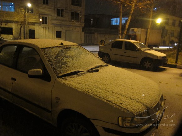 تگرگ زمستانی در کوچه های تهران عکس کیوان معتکفی