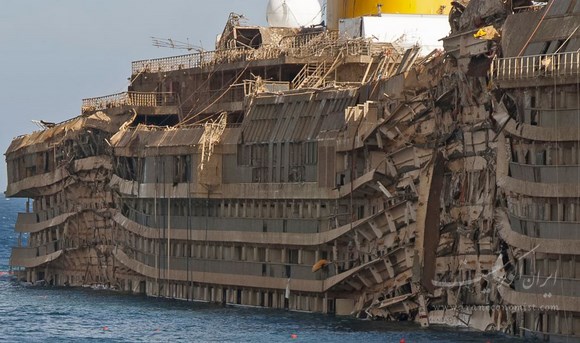 تصاویر شگفت انگیز از کشتی تفریحی غرق شده کاستا کنکوردیا