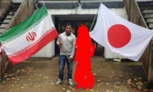 دانشجوی سعودی با پرچم ایران