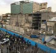 برج ۵۴ ساله تهران بعد از آواربرداری و دیوارکشی