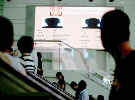 عکس : نام مفسدان اقتصادی در بیلبورد معابر عمومی چین