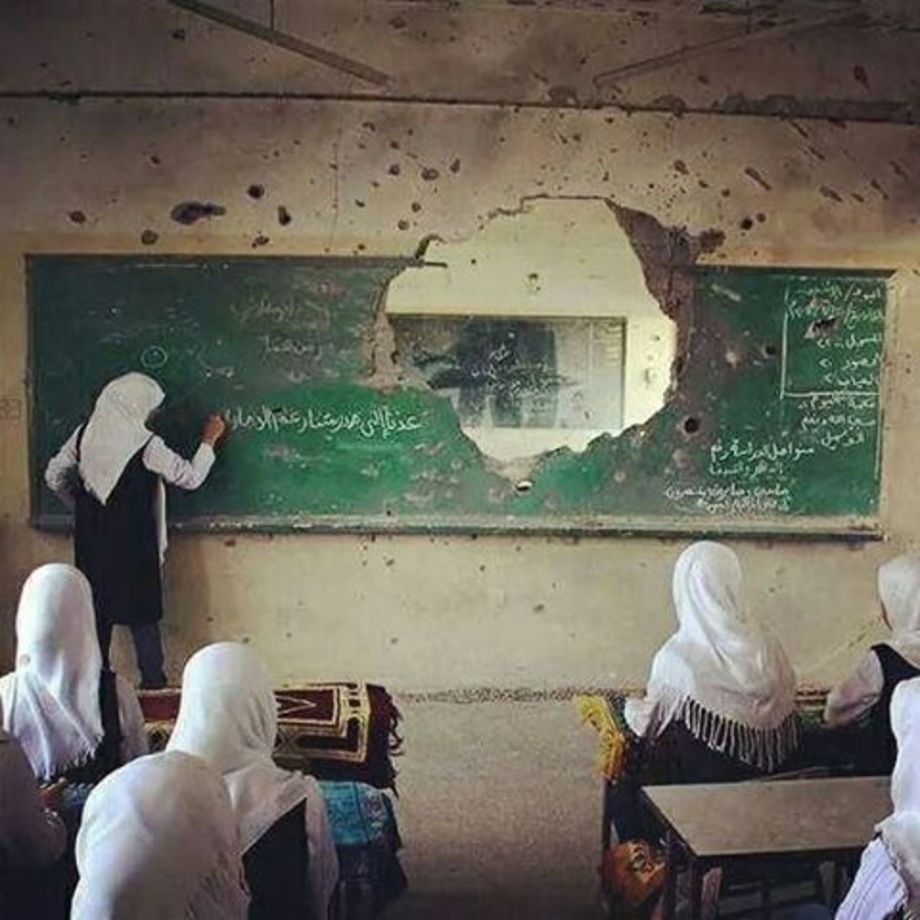 تصویری تکان دهنده از مدرسه‌ای در ‫سوریه‬