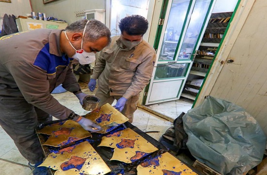 اتمام عملیات مرمت مناره جنوبی ایوان نجف با همت استادکاران ایرانی +تصاویر