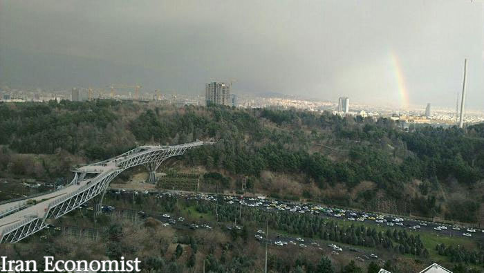 نمایی زیبا از هوای بارانی امروز تهران