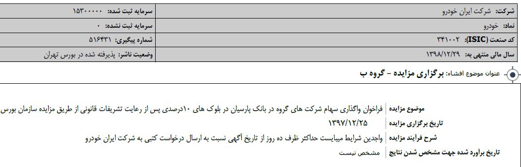 جزییات واگذاری سهام بانک پارسیان توسط ایران خودرو