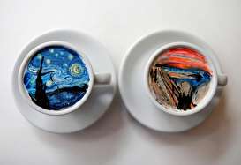 عکس : نقاشی روی قهوه