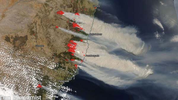 تصاویر ماهواره ای از آتش سوزی های گسترده استرالیا