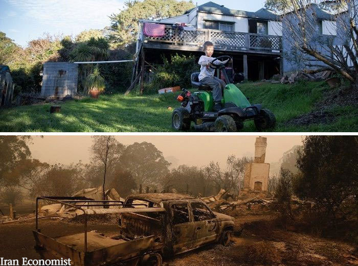 تصاویر|حریق‌های جنگلی استرالیا قبل و بعد از آتش‌سوزی