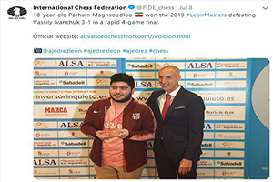 بازتاب قهرمانی شطرنج باز ایرانی در جهان