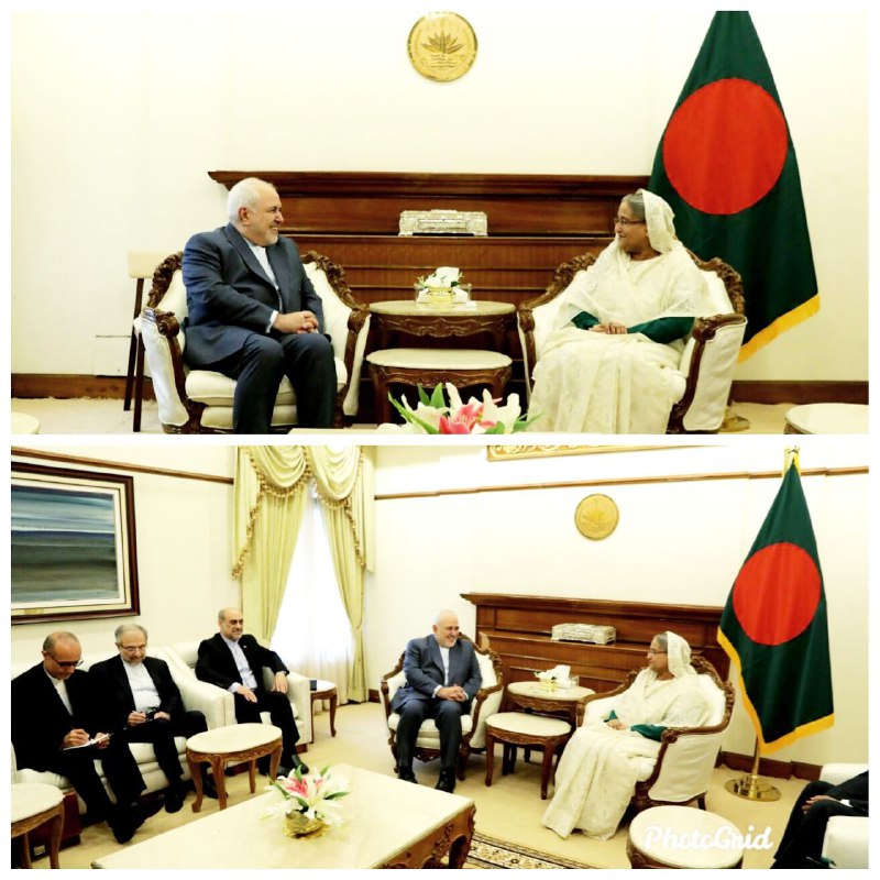 ظریف با  نخست وزیر بنگلادش دیدار و گفت‌وگو کرد
