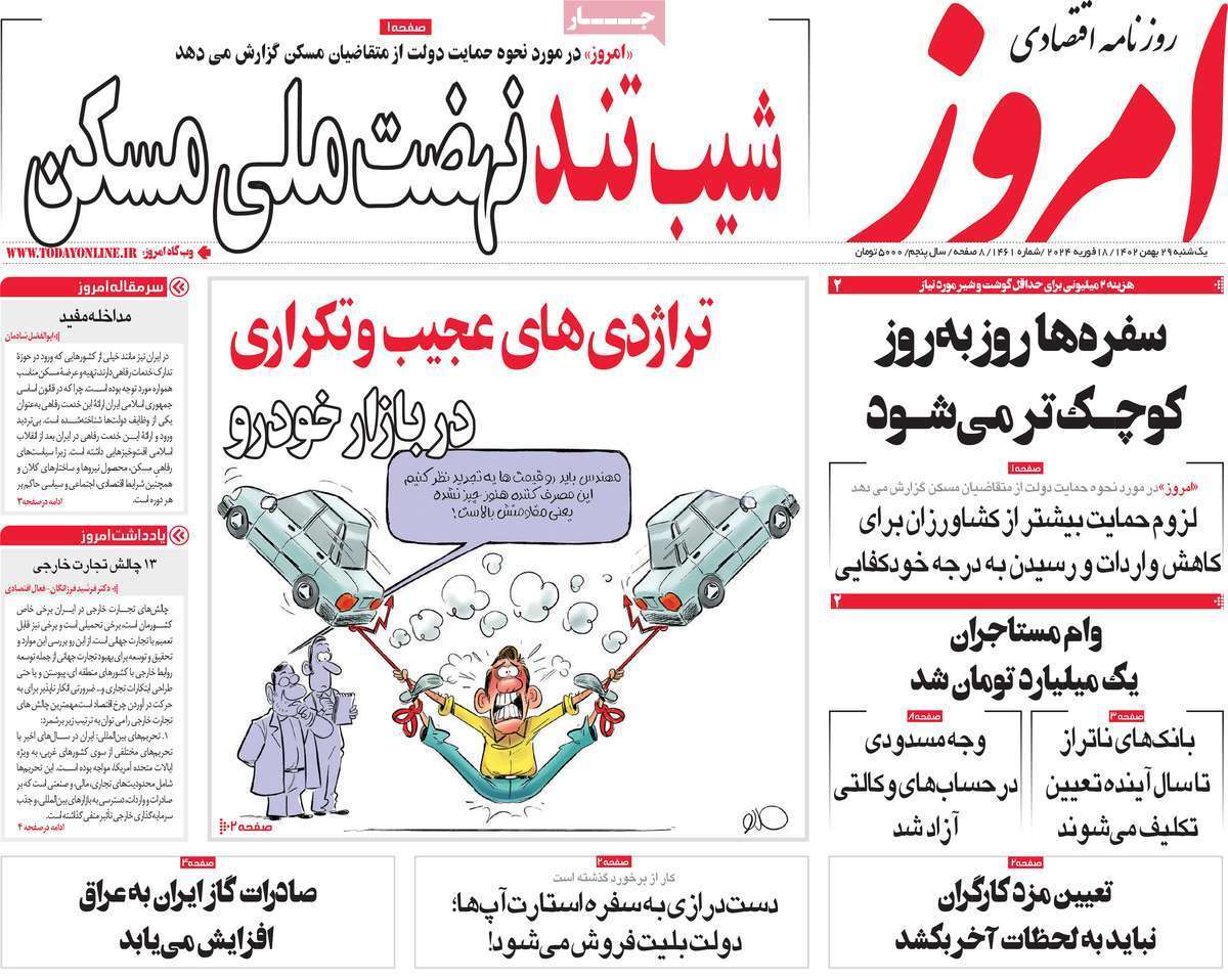 مروری بر سرتیتر روزنامه‌های کشور و مهم‌ترین تیترهای اقتصادی؛ امروز ۲۹ بهمن ۱۴۰۲