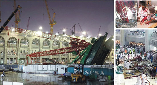 مکه- سقوط جرثقیل