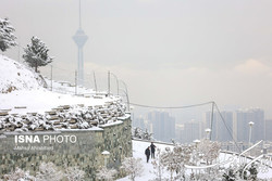 آلودگی هوای تهران برفی