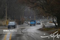 برف و باران در جاده‌های ۵ استان