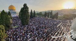 اقامه نماز هزاران تن در مسجد الاقصی با وجود مانع‌تراشی‌های رژیم صهیونیستی