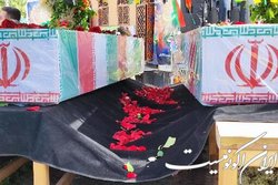 خاکسپاری پیکرهای دو شهید گمنام در مجموعه ورزشی انقلاب تهران