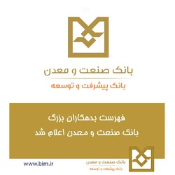 فهرست بدهكاران بزرگ بانك صنعت و معدن اعلام شد