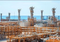 میانگین برداشت روزانه ۶۱۴.۷ میلیون مترمکعب گاز از میدان پارس جنوبی