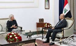 رایزنی برهم صالح و پلاسخارت درباره تحولات اوضاع سیاسی عراق