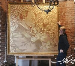 رونمایی از تابلو «پوتین و توله سگ» در هفتاد سالگی رییس جمهور روسیه