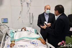 عیادت رئیس مجلس از تعدادی از مجروحان نیروی انتظامی