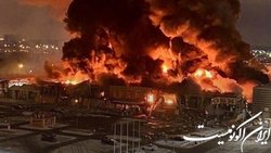 آتش سوزی در یک مرکز خرید در حومه مسکو