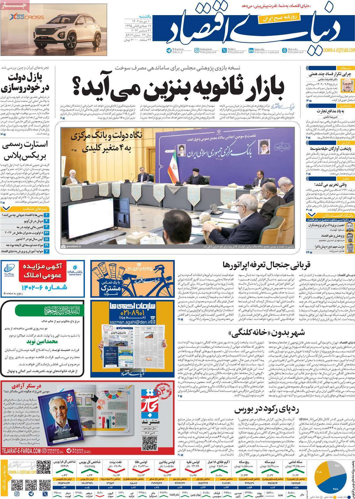 مروری بر سرتیتر روزنامه‌های کشور و مهم‌ترین تیترهای اقتصادی؛ امروز ۱۰ دی ۱۴۰۲