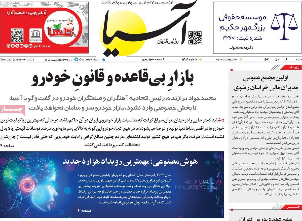 مروری بر سرتیتر روزنامه‌های کشور و مهم‌ترین تیترهای اقتصادی؛ امروز ۱۶ دی ۱۴۰۲