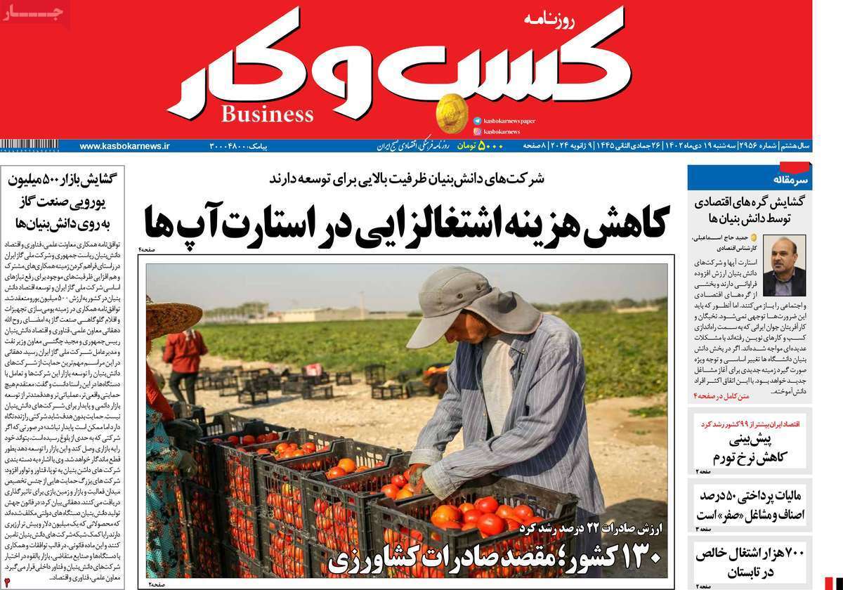 مروری بر سرتیتر روزنامه‌های کشور و مهم‌ترین تیترهای اقتصادی؛ امروز ۱۹ دی ۱۴۰۲