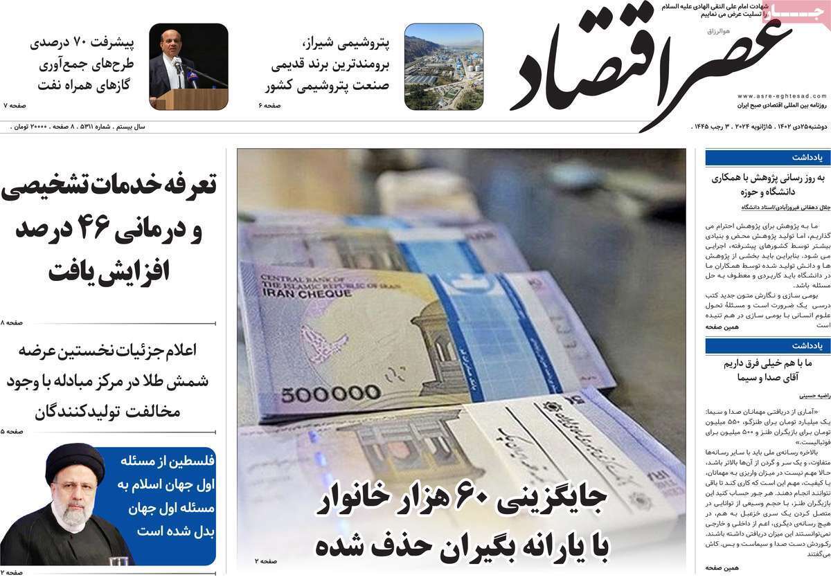 مروری بر سرتیتر روزنامه‌های کشور و مهم‌ترین تیترهای اقتصادی؛ امروز ۲۵ دی ۱۴۰۲