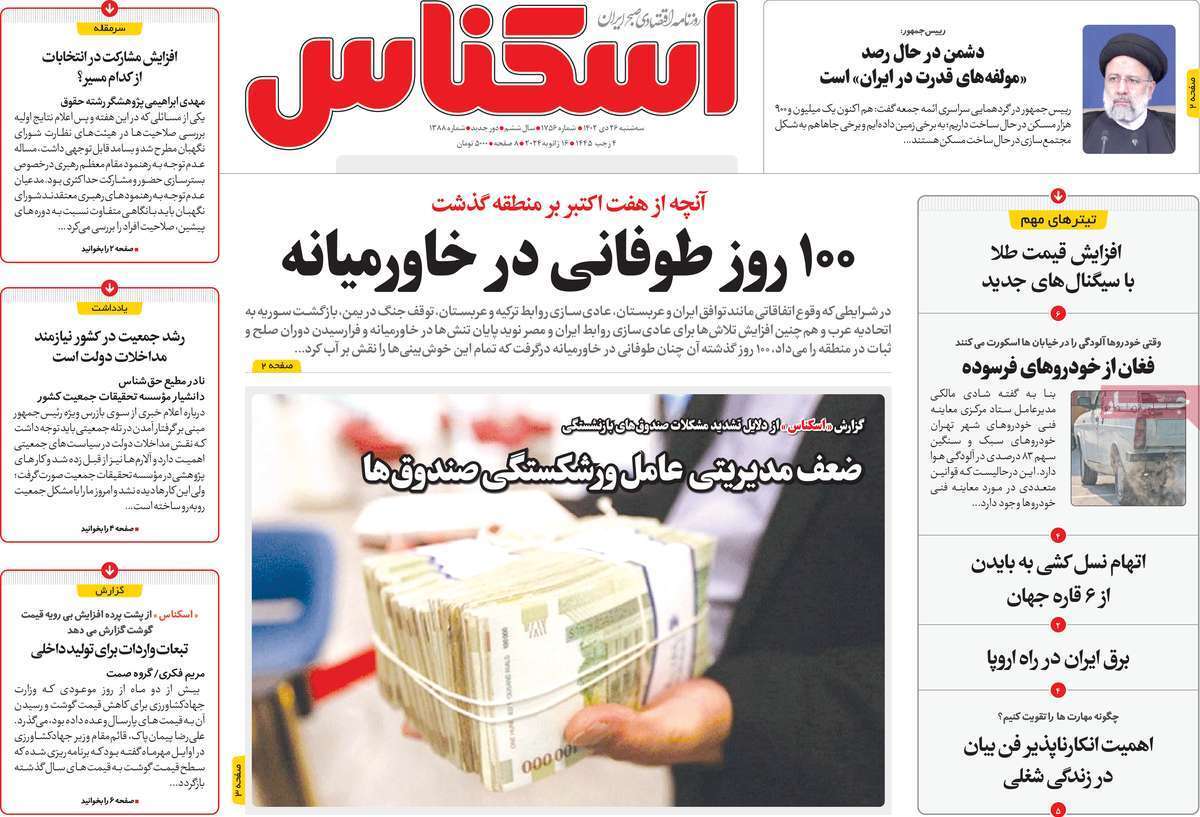 مروری بر سرتیتر روزنامه‌های کشور و مهم‌ترین تیترهای اقتصادی؛ امروز ۲۶ دی ۱۴۰۲