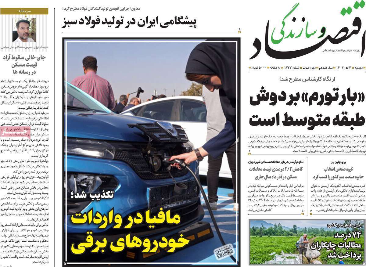 مروری بر سرتیتر روزنامه‌های کشور و مهم‌ترین تیترهای اقتصادی؛ امروز ۴ دی ۱۴۰۲