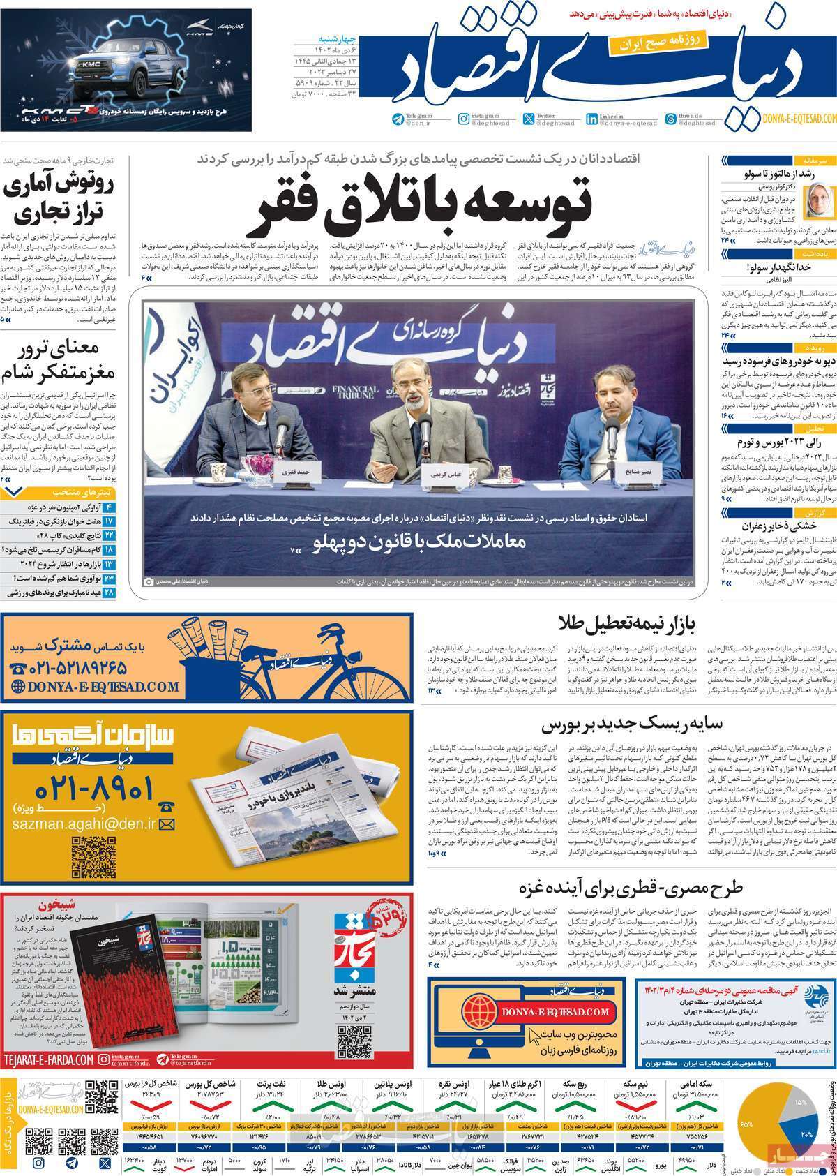 مروری بر سرتیتر روزنامه‌های کشور و مهم‌ترین تیترهای اقتصادی؛ امروز ۶ دی ۱۴۰۲