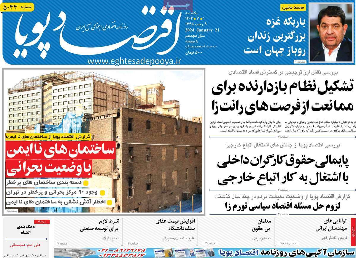 مروری بر سرتیتر روزنامه‌های کشور و مهم‌ترین تیترهای اقتصادی؛ امروز ۱ بهمن ۱۴۰۲