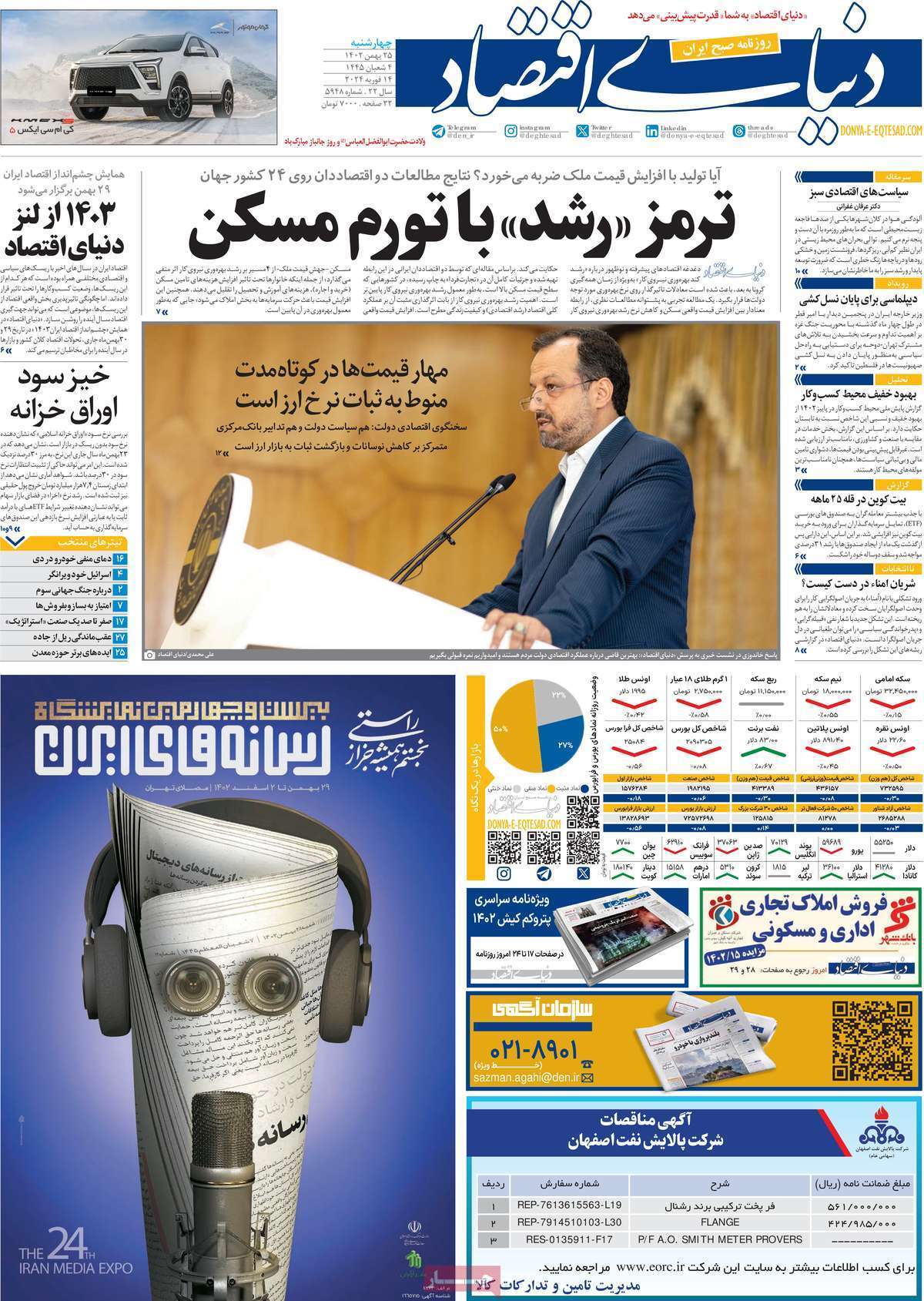 مروری بر سرتیتر روزنامه‌های کشور و مهم‌ترین تیترهای اقتصادی؛ امروز ۲۵ بهمن ۱۴۰۲