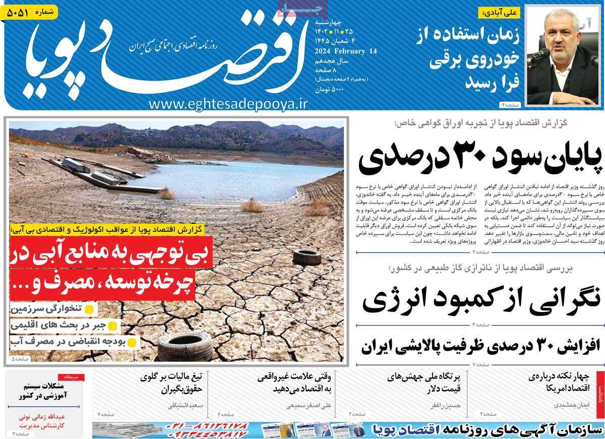 مروری بر سرتیتر روزنامه‌های کشور و مهم‌ترین تیترهای اقتصادی؛ امروز ۲۵ بهمن ۱۴۰۲