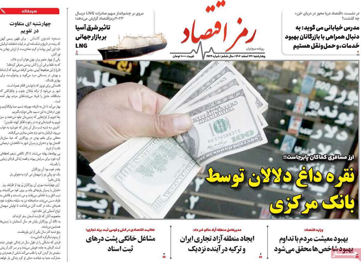 مروری بر سرتیتر روزنامه‌های کشور و مهم‌ترین تیترهای اقتصادی؛ امروز ۲۳ اسفند ۱۴۰۲