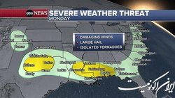 میلیون‌ها آمریکایی در معرض تندباد و تگرگ شدید