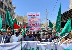 تحصن اردنی‌ها در اعتراض به جنایات رژیم اشغالگر در فلسطین