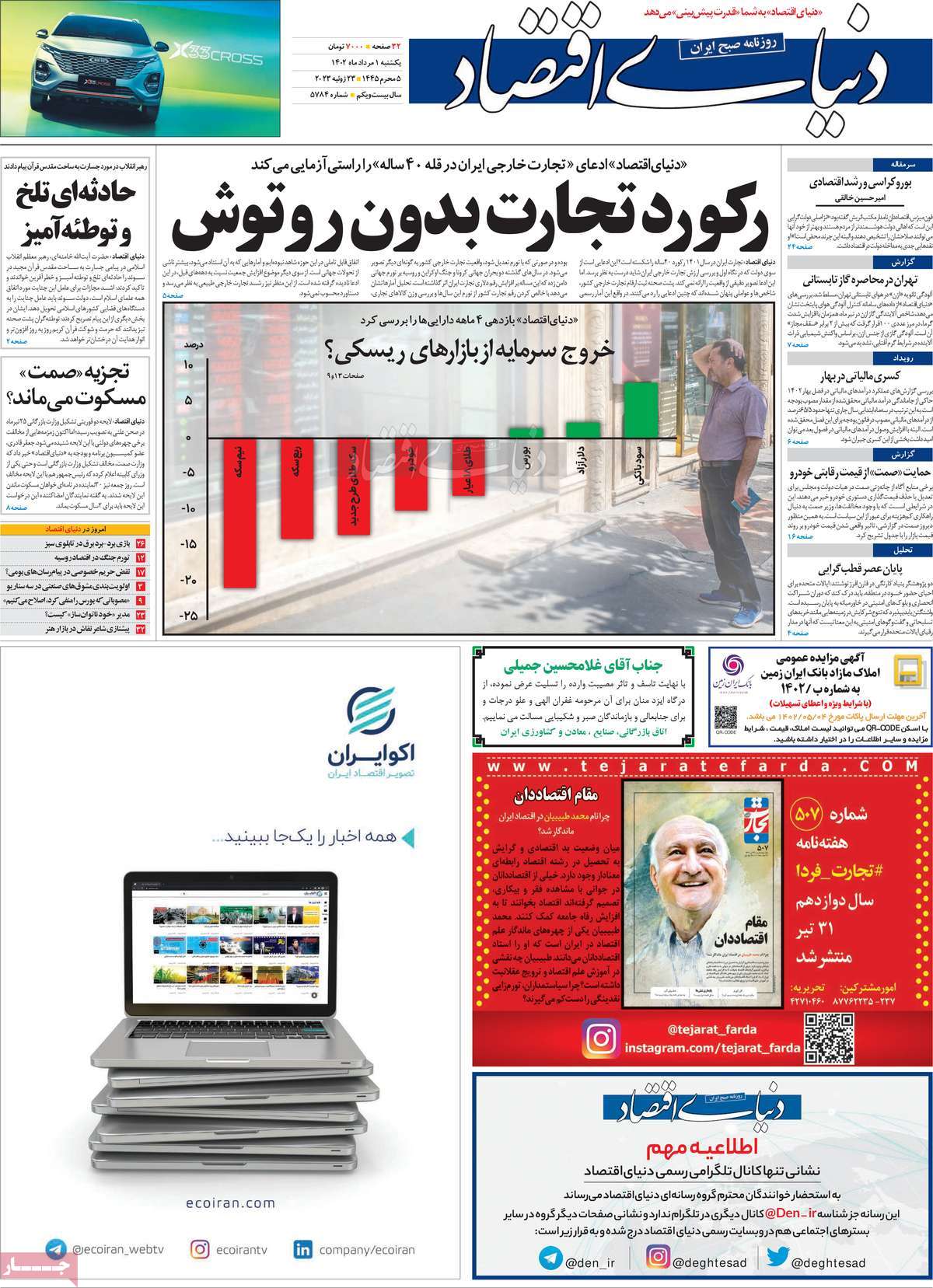 مروری بر سرتیتر روزنامه های کشور؛ امروز ۱ مرداد ۱۴۰۲