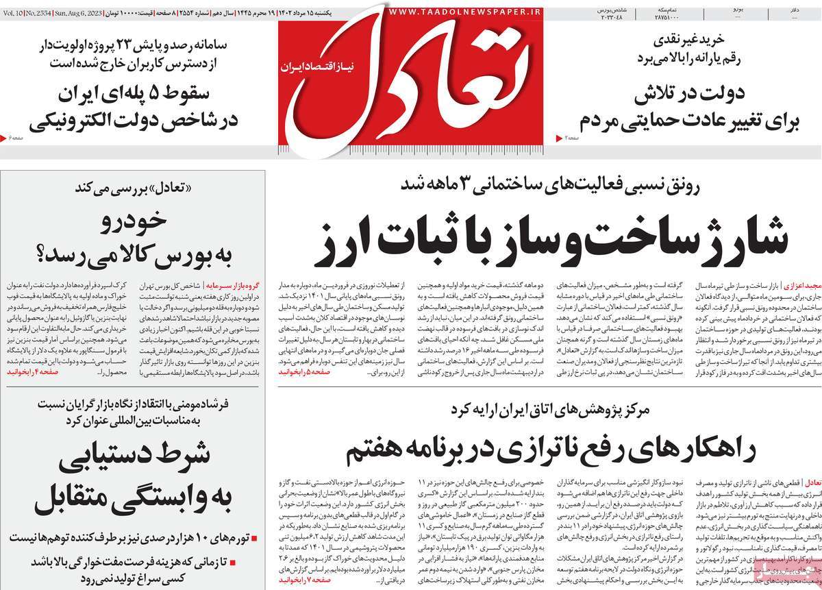 مروری بر سرتیتر روزنامه های کشور و مهمترین تیترهای اقتصادی؛ امروز ۱۵ مرداد ۱۴۰۲