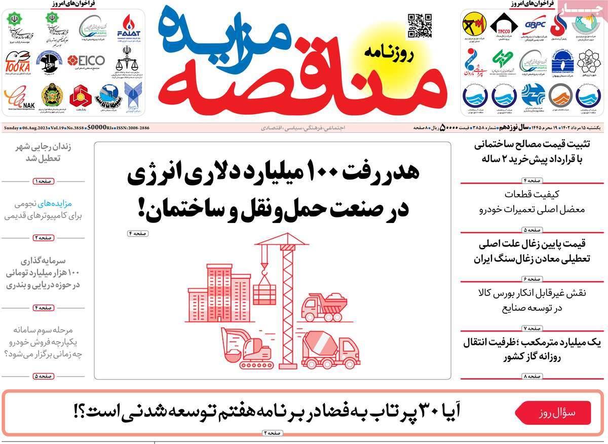 مروری بر سرتیتر روزنامه های کشور و مهمترین تیترهای اقتصادی؛ امروز ۱۵ مرداد ۱۴۰۲