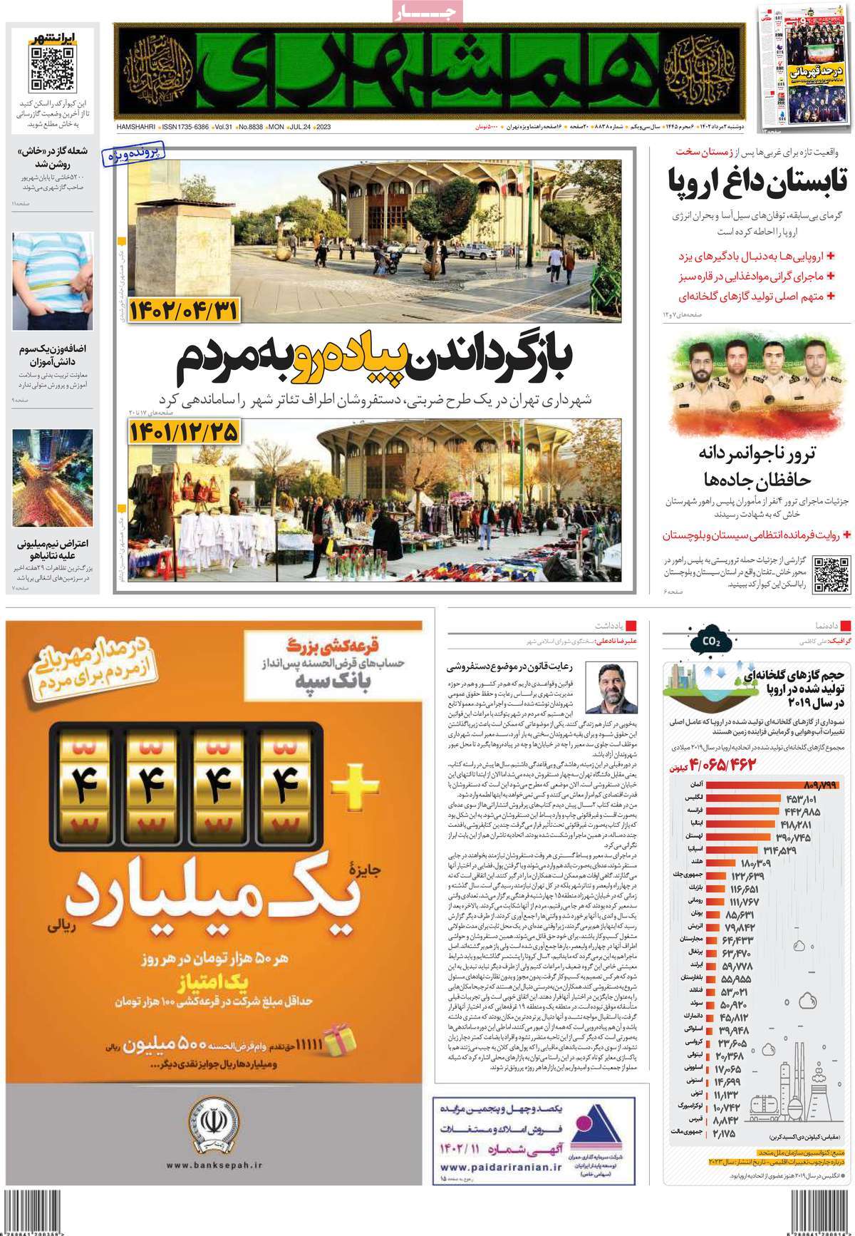 مروری بر سرتیتر روزنامه های کشور؛ امروز ۲ مرداد ۱۴۰۲