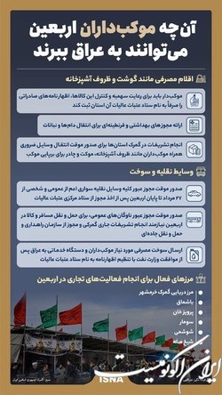 آن‌چه موکب‌داران اربعین می‌توانند به عراق ببرند