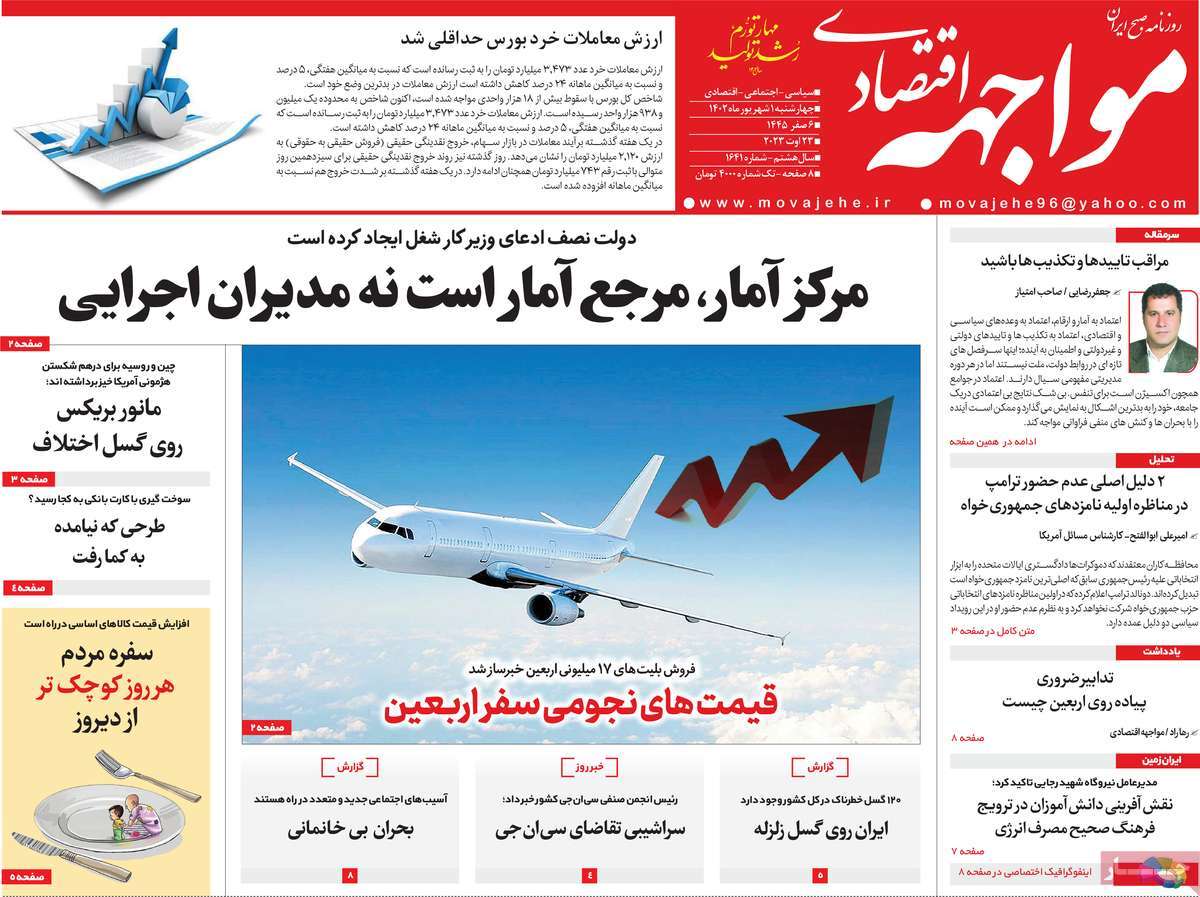 مروری بر سرتیتر روزنامه های کشور و مهمترین تیترهای اقتصادی؛ امروز ۱ شهریور ۱۴۰۲