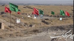 حضور خادمان امام حسین(ع) در یادمان قلاویزان