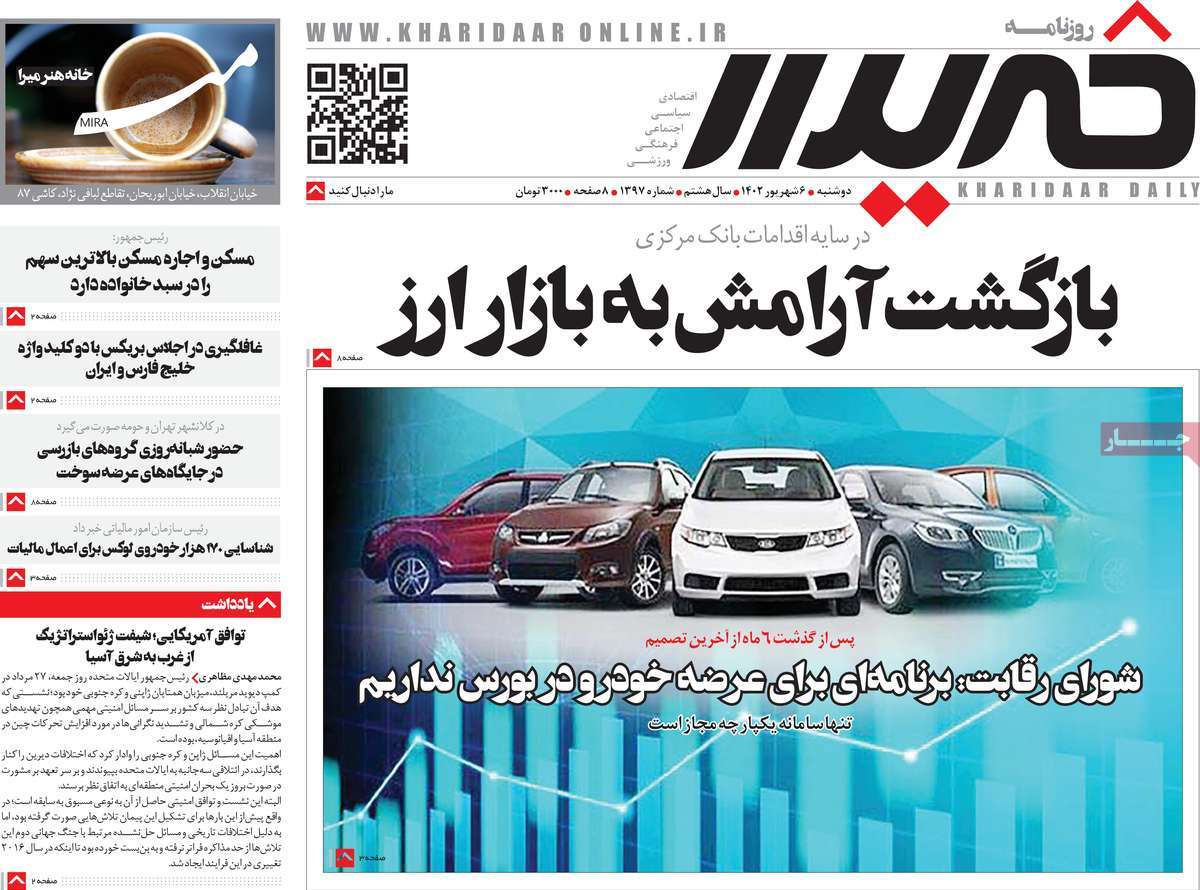 مروری بر سرتیتر روزنامه های کشور و مهمترین تیترهای اقتصادی؛ امروز ۶ شهریور ۱۴۰۲