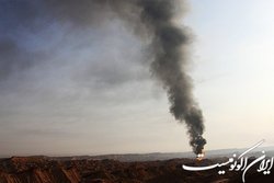 کمک به مهار آتش خط لوله حادثه دیده توسط شرکت خطوط لوله و مخابرات