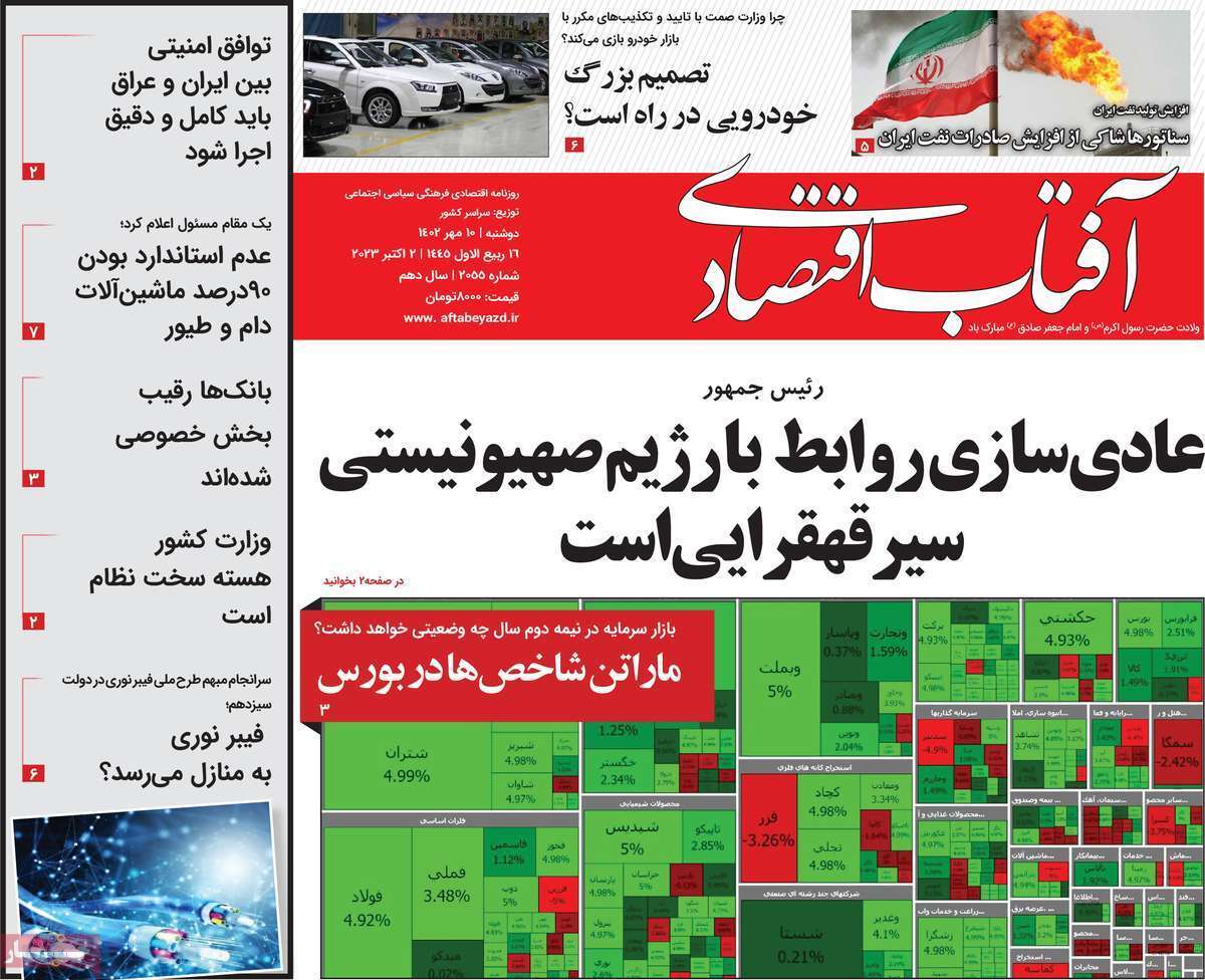 مروری بر سرتیتر روزنامه های کشور و مهمترین تیترهای اقتصادی؛ امروز 10 مهر 1402