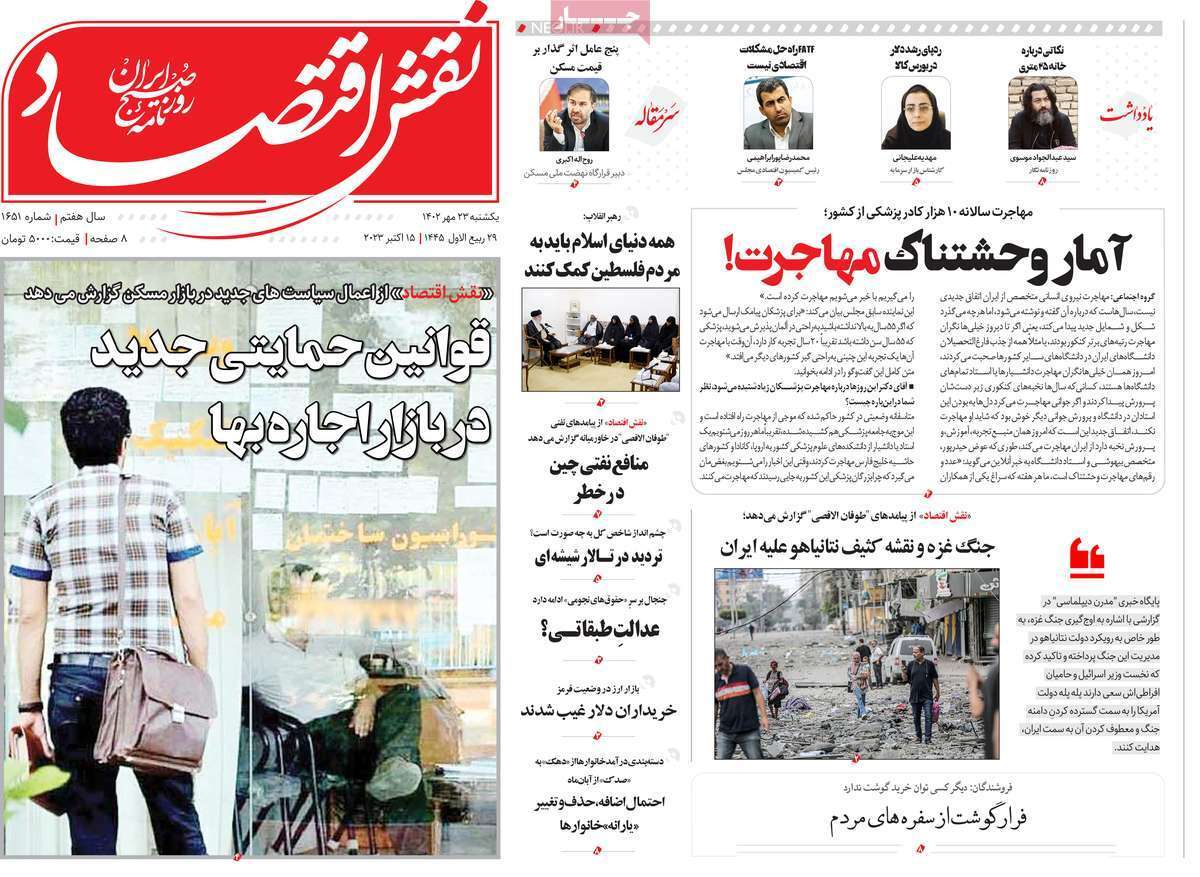 مروری بر سرتیتر روزنامه های کشور و مهمترین تیترهای اقتصادی؛ امروز ۲۳ مهر ۱۴۰۲